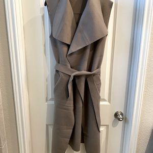 Long khaki Wool Vest Jacket